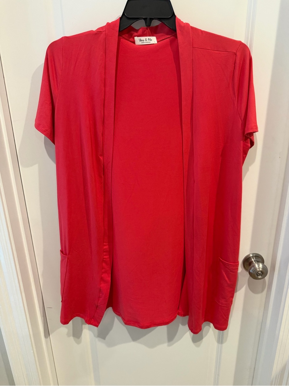 You & Me Open Front Short Sleeve Cardigan Size Large